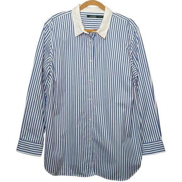 Lauren Ralph Lauren Striped Button Down Shirt NWT - Picture 1 of 9